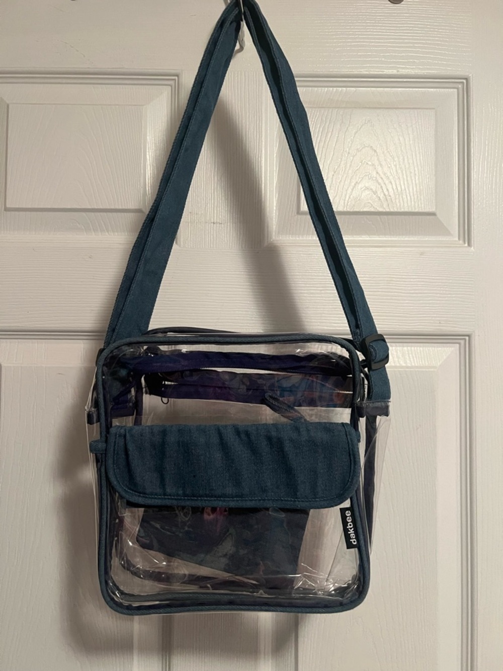 Clear Messenger Crossbody Bag with Front Flap